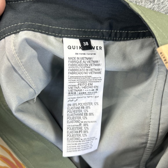 Quiksilver Shorts Mens 38 Aztec Southwest Surfsilk Scallop 19" Board Surf NEW - Picture 6 of 10